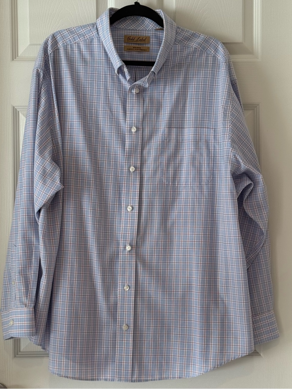 Gold Label by Roundtree & Yorke Blue Plaid Button Down